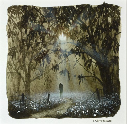 Lover's Walk (Study) by John Waterhouse - Original on Paper